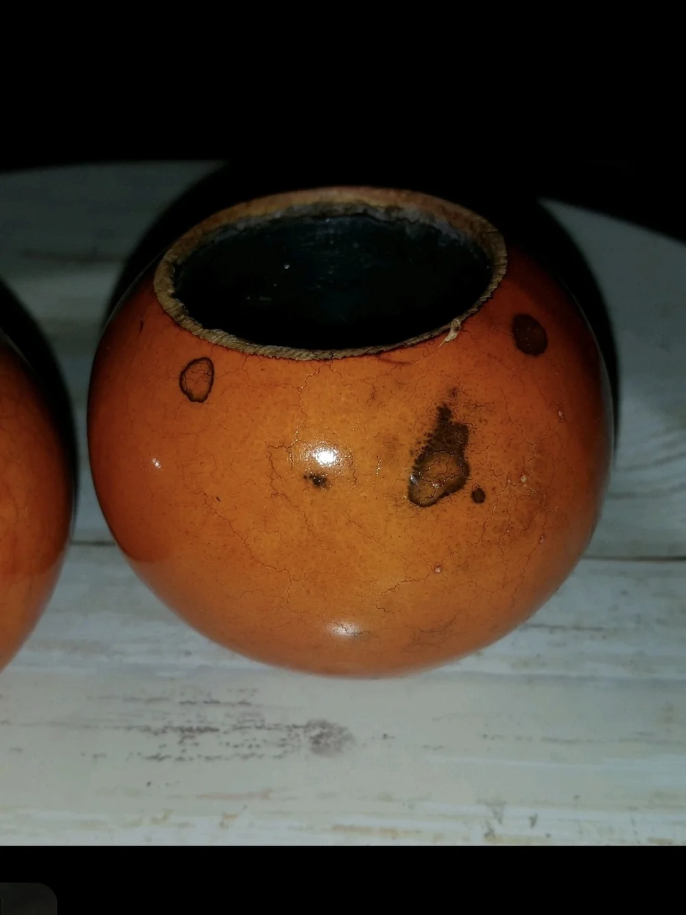 Set of 2 mini orange gourds 3